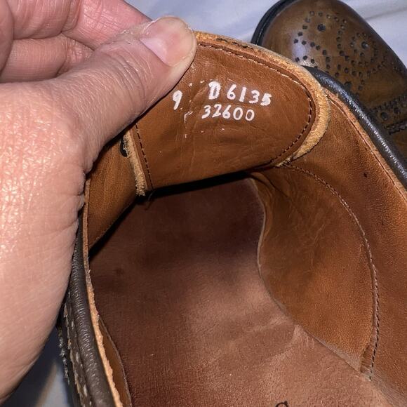 Allen Edmonds Strand Shoes Mens Size 9 Brown Leather Wingtip Oxford Dress Church - Picture 11 of 11